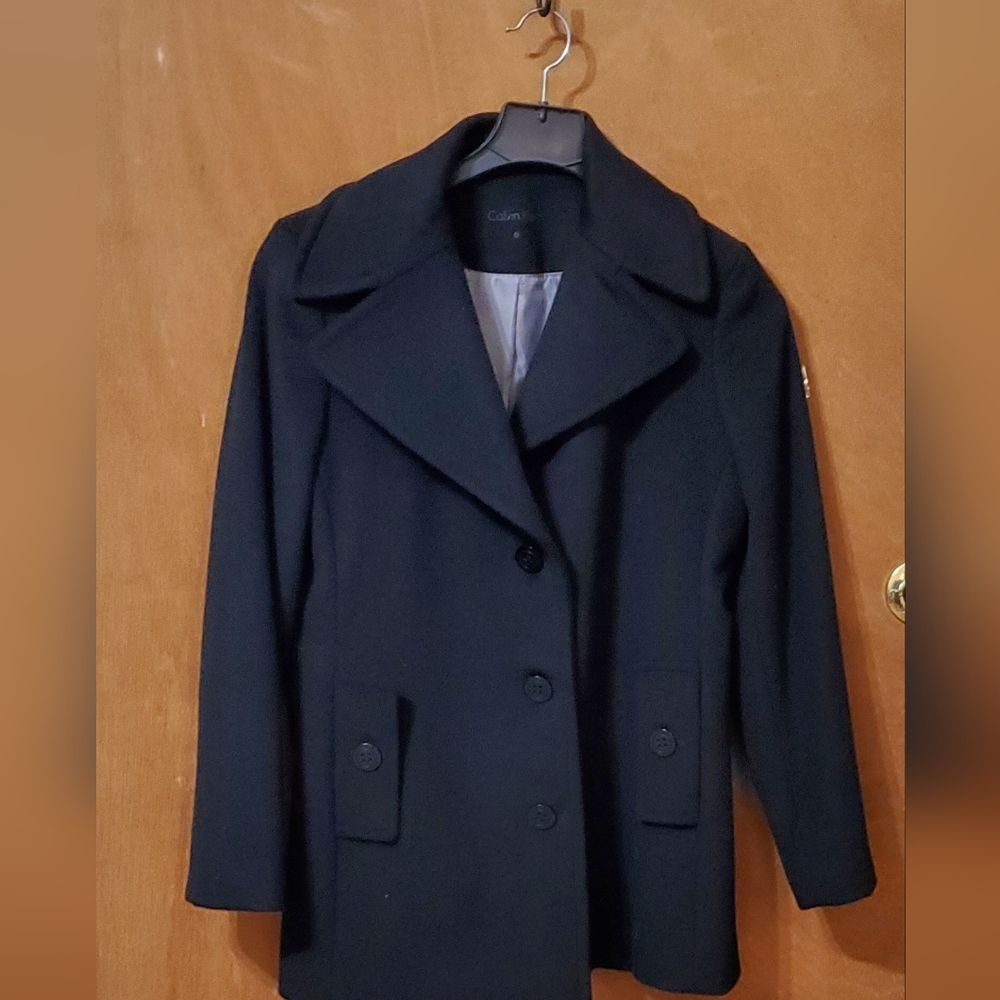 Calvin Klein 8 Black Wool Coat